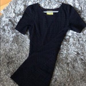 Black Anthro Short-sleeve Stretchy Black Dress